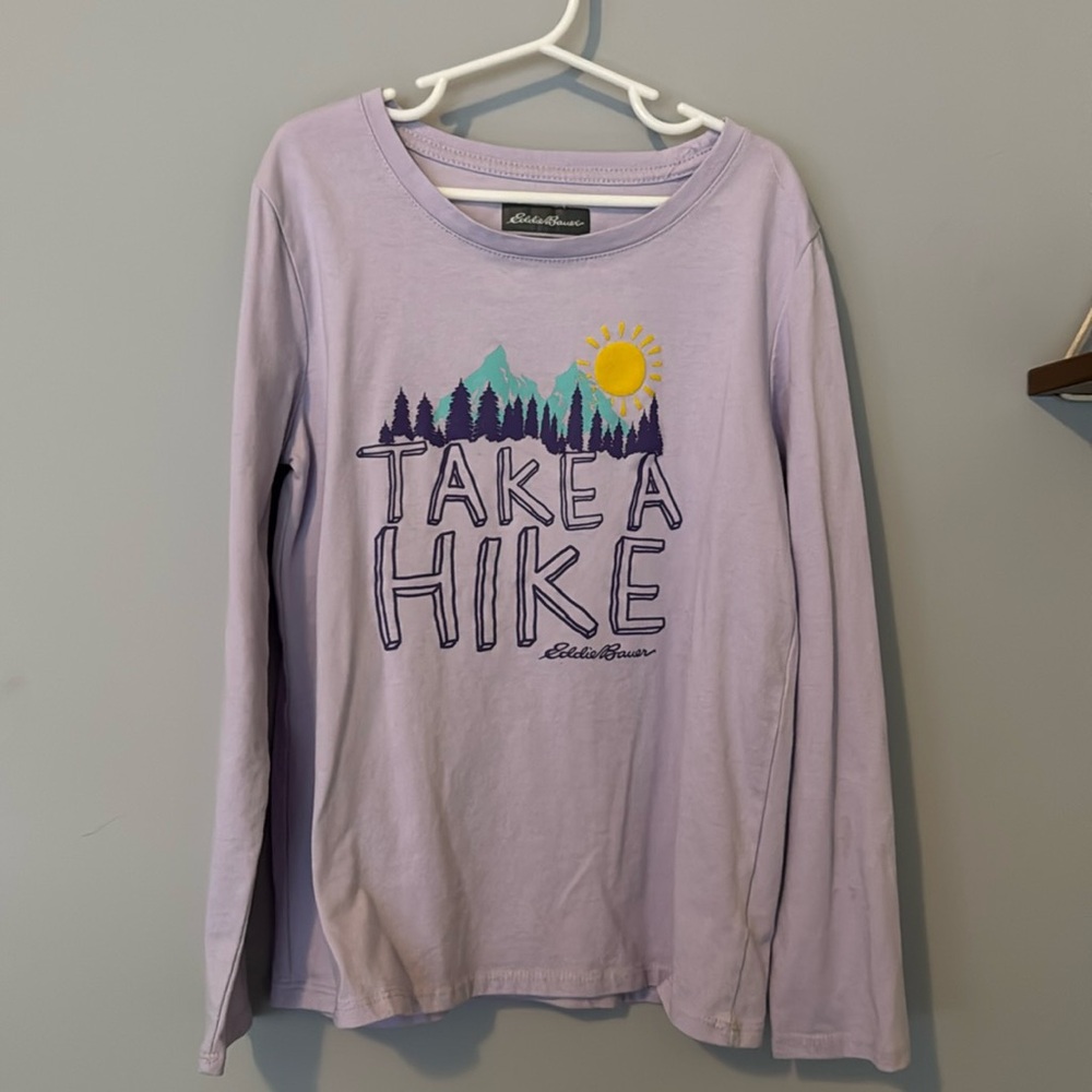 Eddie Bauer girls size L (14) purple long sleeve tshirt